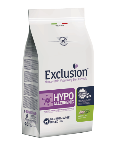 Exclusion Hypoallergenic Insetti & Piselli Medium&Large Breed 2kg.