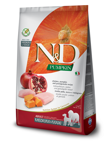 Farmina N&D Pumpkin Adult Medium&Maxi Chicken And Pomegranate 2,5kg.