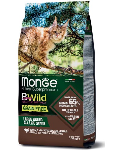 Monge Grain Free Bufalo con Patate e Lenticchie Large Breed All Life Stage 1,5kg.