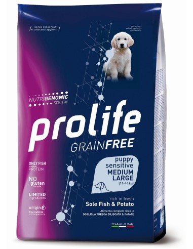 Prolife Grain Free Sensitive Puppy Medium-Large Sole Fish & Potato 2,5kg.