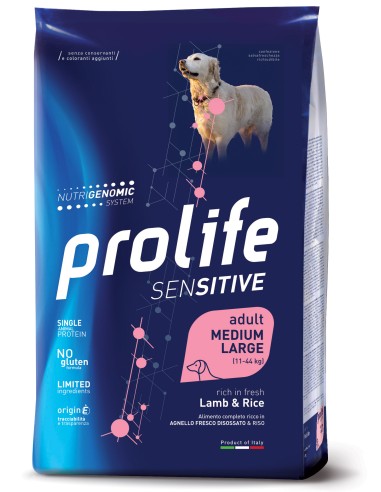 Prolife Sensitive Adult Medium-Large Lamb & Rice 2,5kg.