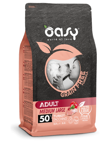 Oasy Dog Grain Free Medium-Large Tacchino 12kg.