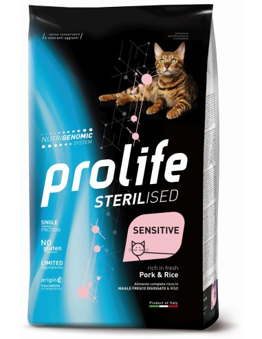 Prolife Sensitive Sterilised Adult Pork & Rice 7kg.