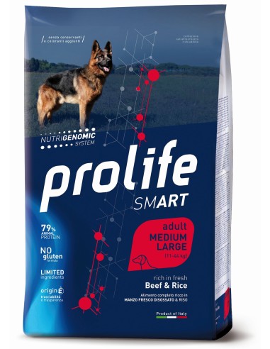 Prolife Smart Adult Medium-Large Beef & Rice 12kg.