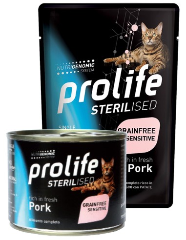 Prolife Grain Free Sterilised Adult Pork 85gr.