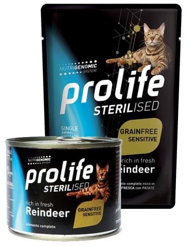 Prolife Grain Free Sterilised Adult Reindeer 85gr.