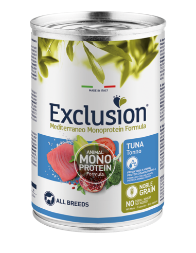 Exclusion Mediterraneo Noble Grain Tonno All Breed 400g.