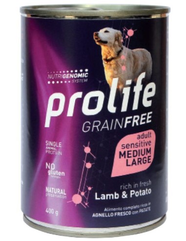 Prolife Grain Free Sensitive Adult Medium-Large Lamb & Potato 400gr.