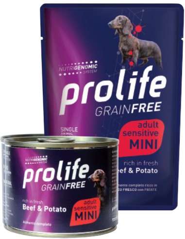 Prolife Grain Free Sensitive Adult Mini Beef & Potato 100gr.