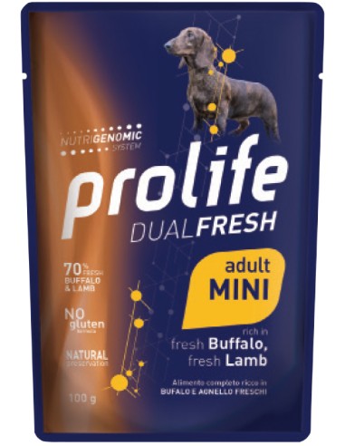 Prolife Dual Fresh Adult Mini fresh Buffalo, fresh Lamb 100gr.