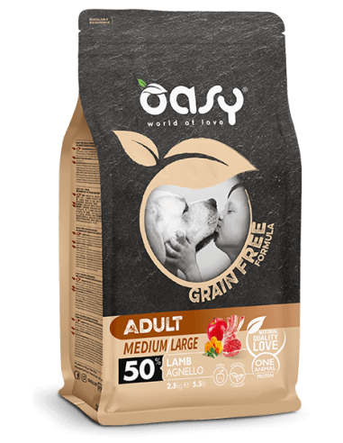 Oasy Dog Grain Free Medium-Large Agnello 2,5kg.