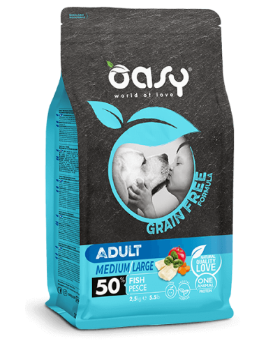 Oasy Dog Grain Free Medium-Large Pesce 2,5kg.