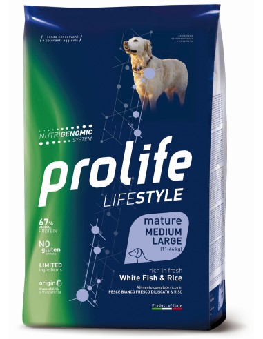 Prolife Lifestyle Mature Medium-Large White Fish & Rice 12kg.