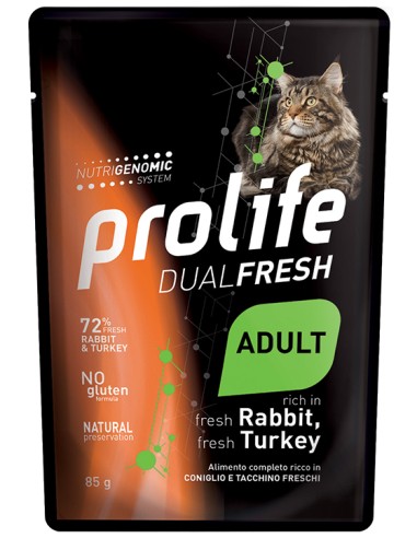 Prolife Dual Fresh Adult fresh Rabbit, fresh Turkey 85gr.