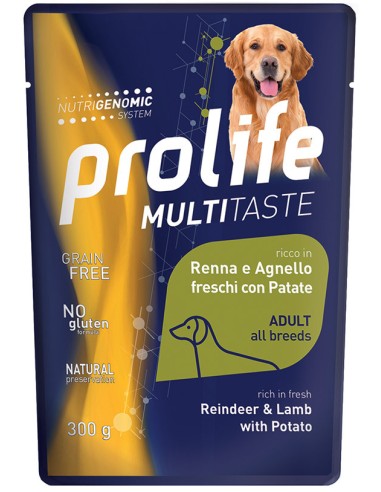 Prolife Wet Renna e Agnello con Patate 300gr.