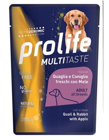 Prolife Wet Quaglia e Coniglio con Mele 300gr.