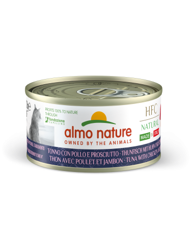 Almo HFC Natural Made in Italy Tonno con Pollo e Prosciutto 70g.