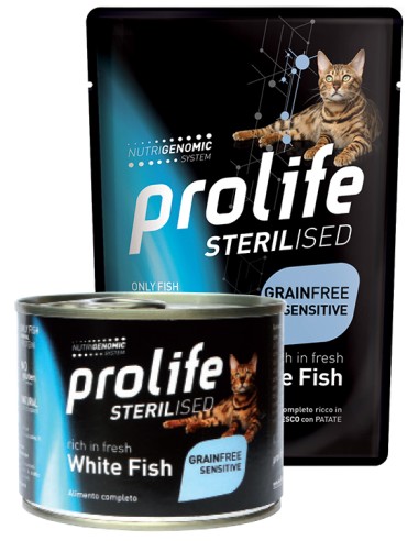 Prolife Grain Free Sterilised Adult White Fish 85gr.