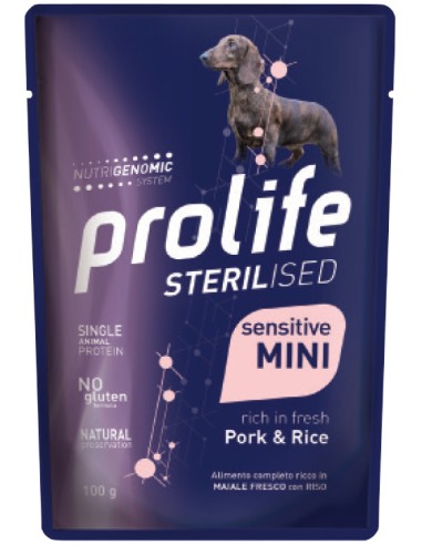 Prolife Sensitive Sterilised Mini Pork & Rice 100gr.