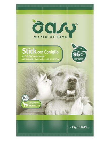 Oasy Dog Sticks al Coniglio 3x12gr.